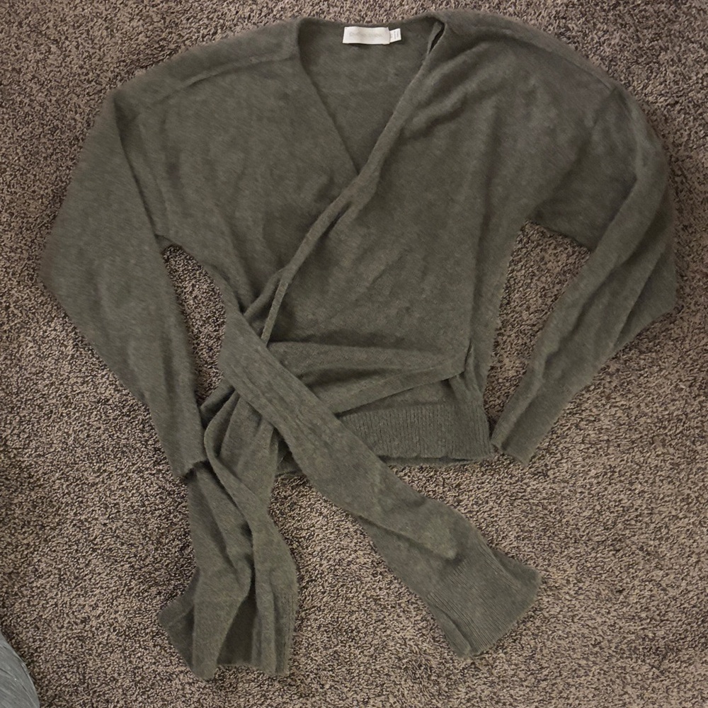 Jonathan Simkhai Khaki V-Neck Sweater